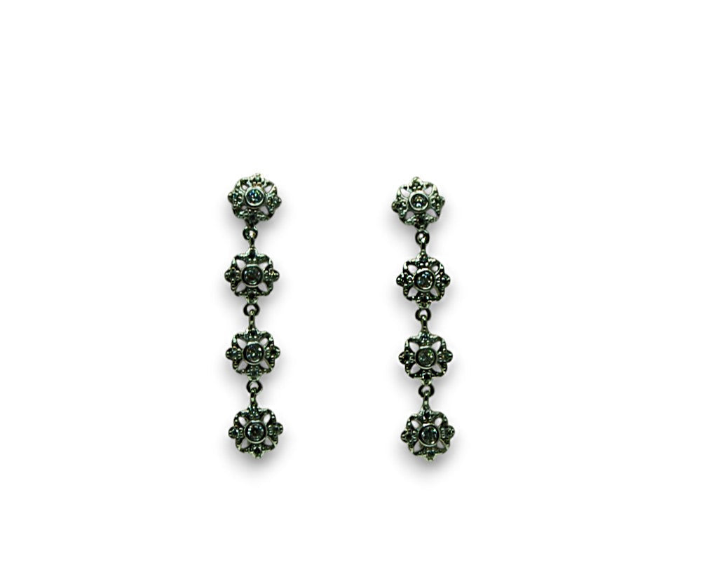 Sterling Silver White Napoli Drop Earring