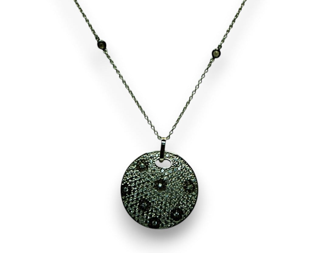 Bologna Sterling Silver White Black Pendant