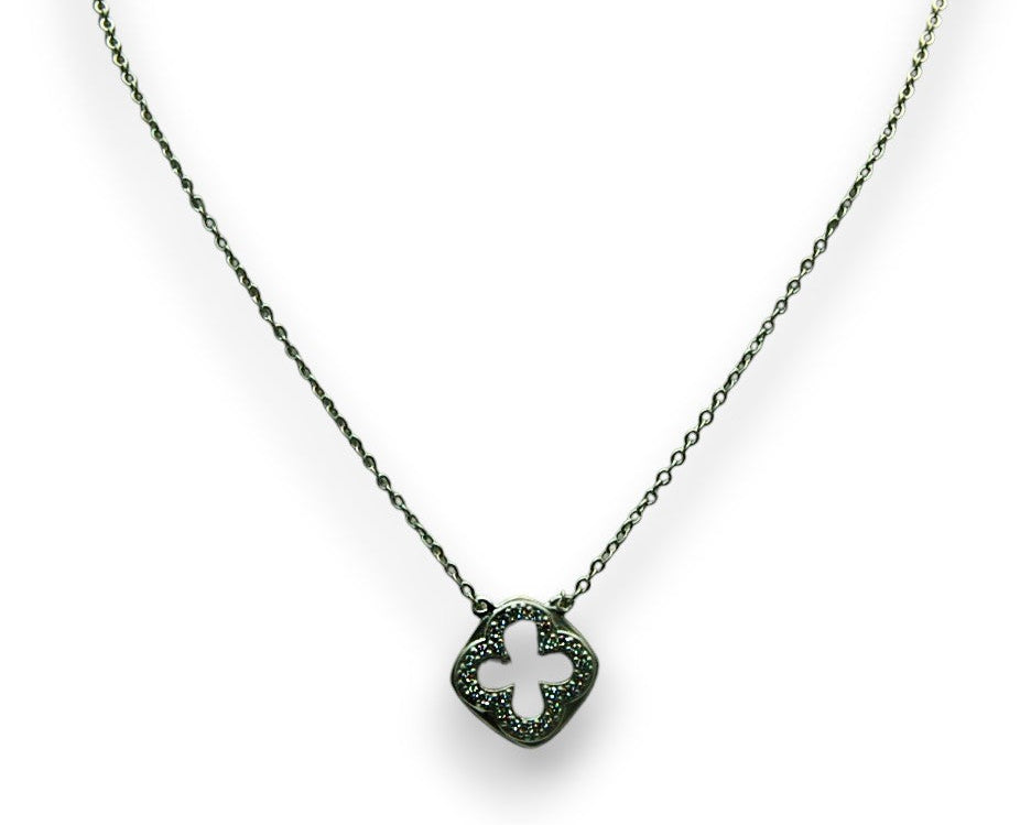 Sterling Silver Bologna Adjustable Pendant in White