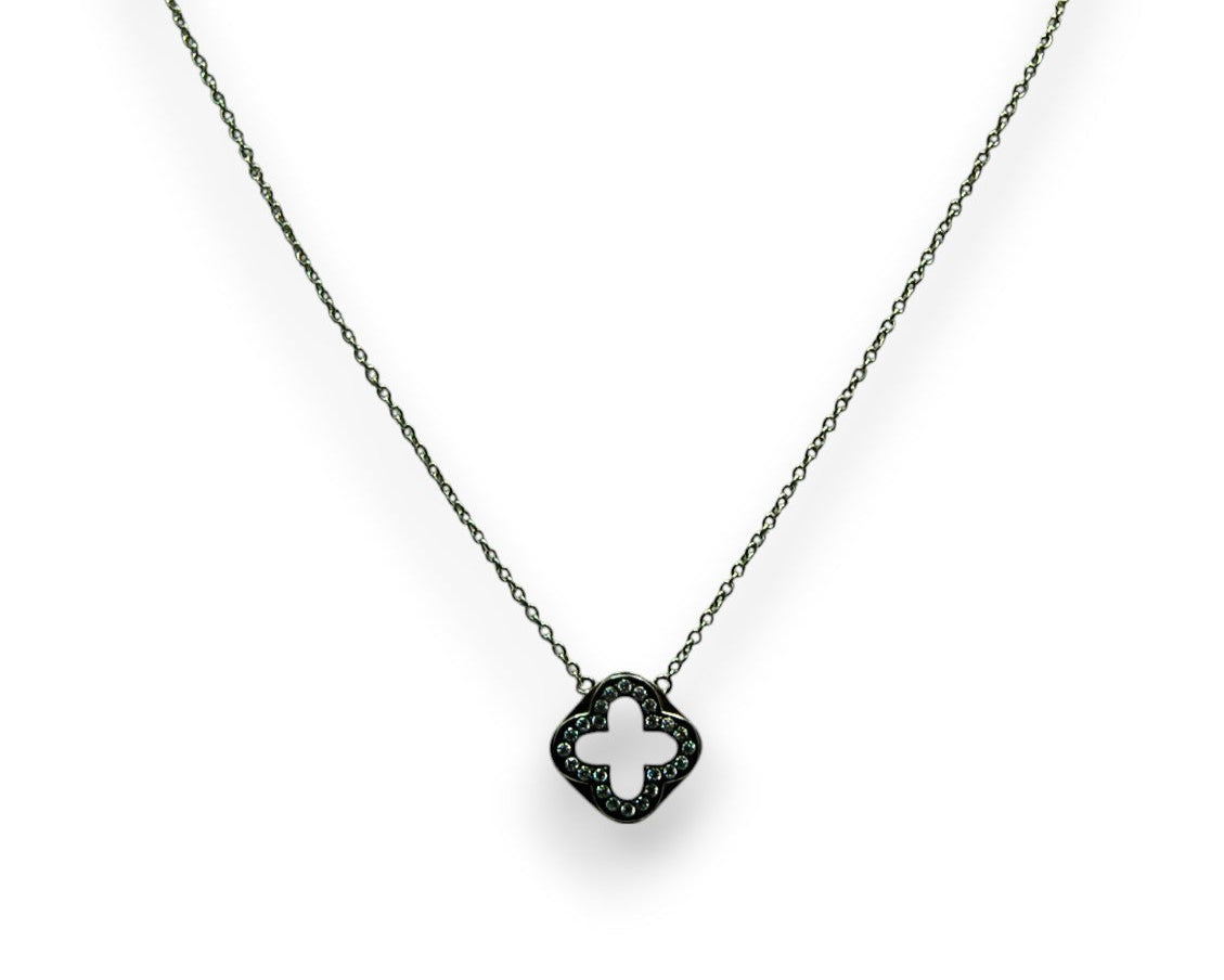 Sterling Silver Bologna Adjustable Pendant in White Black