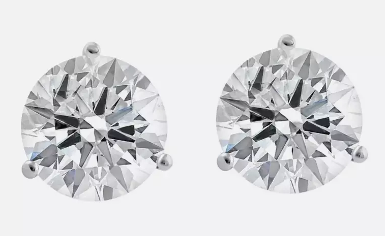14K White Gold Martini Setting Lab Grown Diamond Stud Earrings 0.76ct FG VS2
