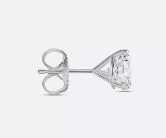 14K White Gold Martini Setting Lab Grown Diamond Stud Earrings 0.76ct FG VS2