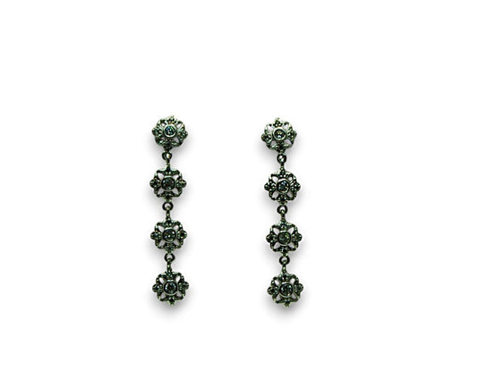 Sterling Silver White Napoli Drop Earring