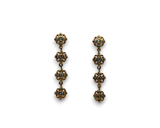 Sterling Silver Yellow Napoli Drop Earring