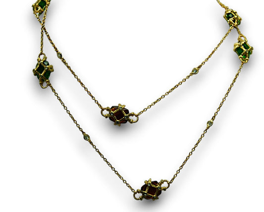 Sterling Silver Firenze Collection Gold Plated Necklace