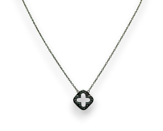 Sterling Silver Bologna Adjustable Pendant in White Black