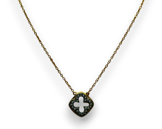 Sterling Silver Bologna Adjustable Pendant in Yellow Black